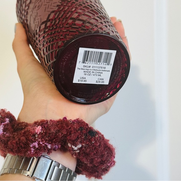 🍷NEW🍷 Starbucks Ruby Red Diamond Jewel Grande Tumbler - Picture 2 of 3